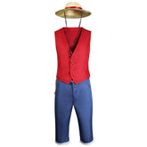 Live-Action-Film One Piece Luffy Kostüm Hut gesamtes Cosplay Kostüm Set
